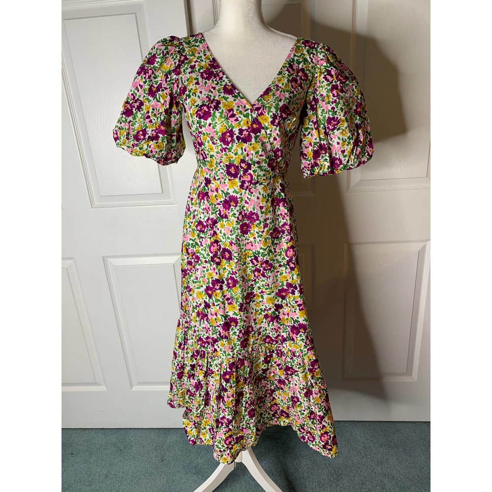 New Anthropologie   floral cotton midi dress